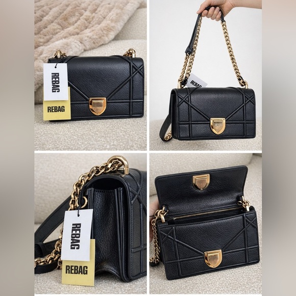 Dior Handbags - Dior Black Shoulder Bag with Gold Hardware